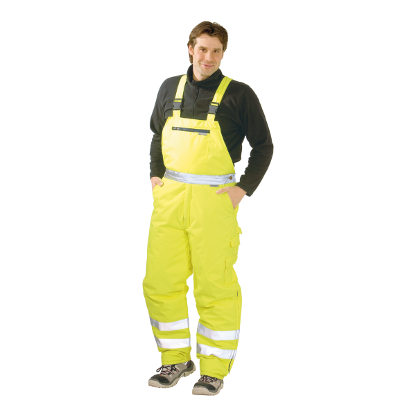 Warnschutz Winter-Latzhose uni gelb