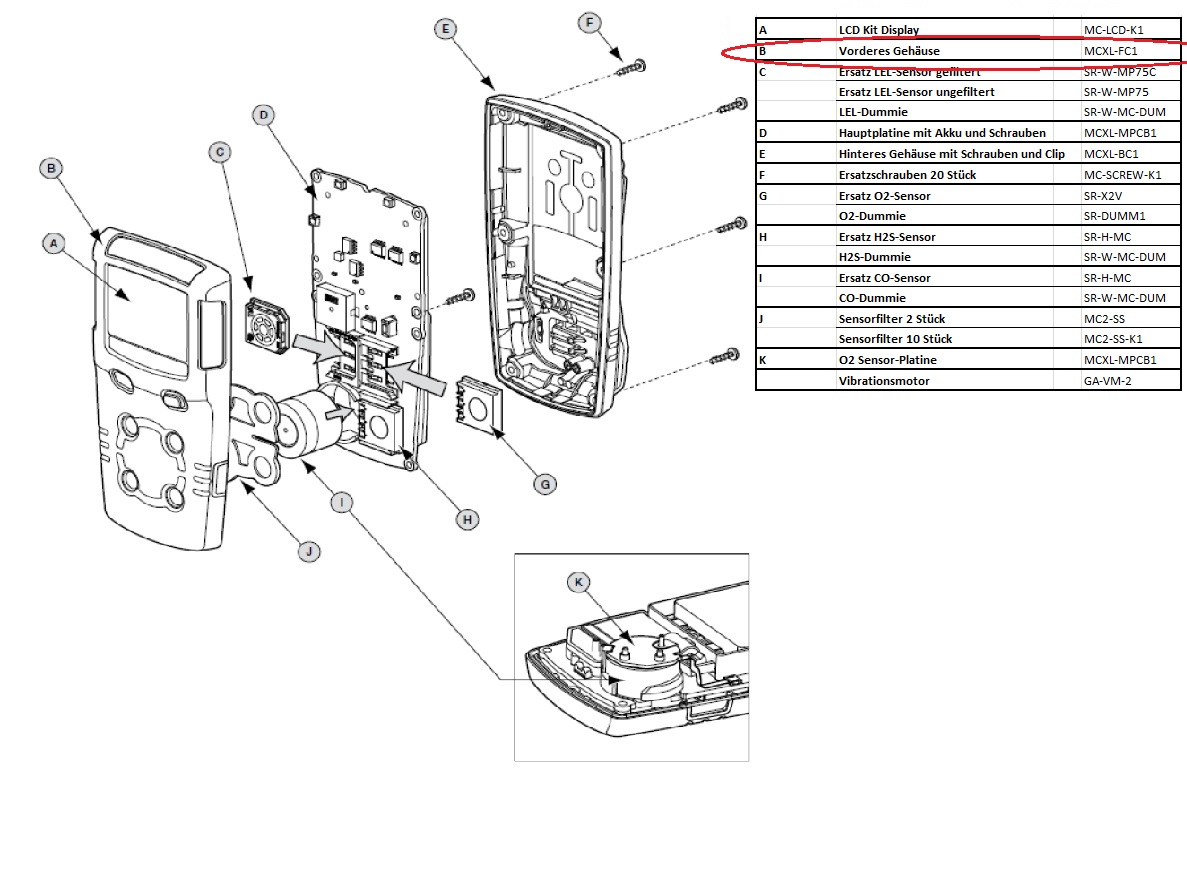 SR-W-MP75 ungefilterter LEL Sensor für das Gaswarngerät ...