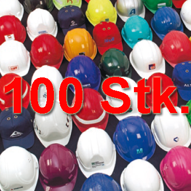 100 Schutzhelme / Bauhelme mit IHREM Firmenlogo