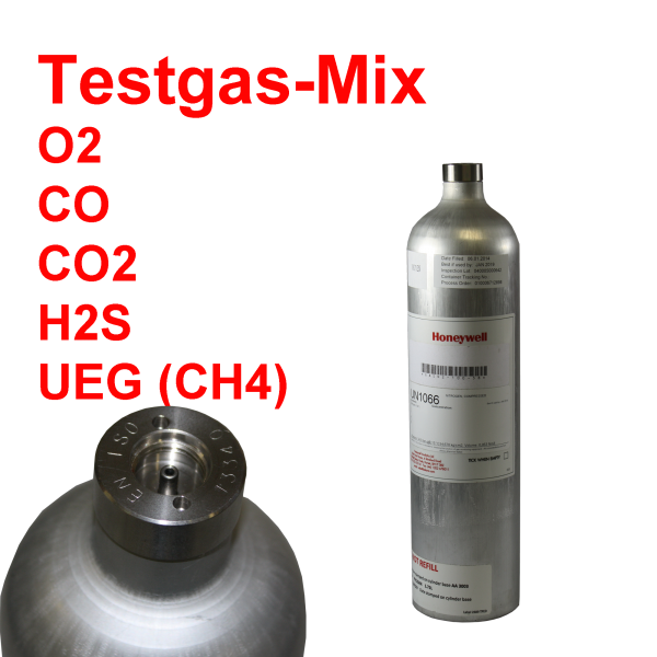 M5IR Anzeigetestgas-MIX O2, H2S, CO, CO2, CH4