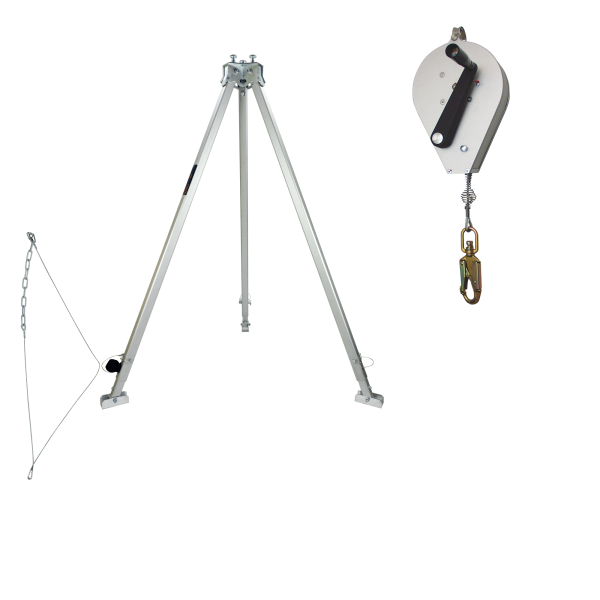 Dreibein TRIBOC opt. mit Höhensicherungsgerät und Lastenwinde