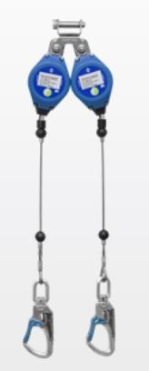Ikar Stahlseil Höhensicherungsgerät mit Doppelaufhängung HWS 2,5DW