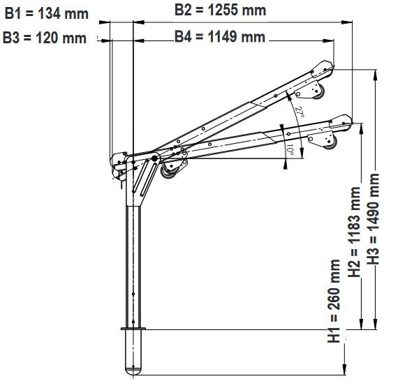Ikar Fahrzeugauslegearm ASS-2 mit Bodenhülse