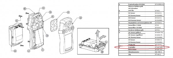 QT-BAT-R01 Akkupack für Gaswarngerät Quattro