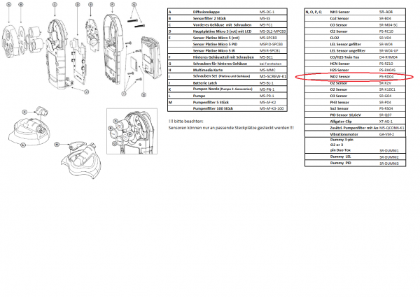 PS-RD04 NO2 Sensor Stickstoffdioxid für Extreme, BW Solo und Micro 5