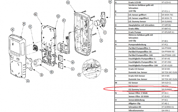 SR-DUMM 1 Sensor-Dummy für BW Technologies Geräte - für 3pin O2 od. 3pin tox