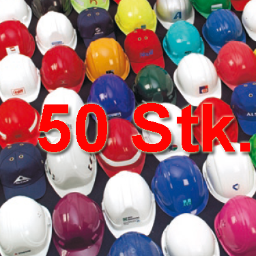 50 Schutzhelme / Bauhelme mit IHREM Firmenlogo