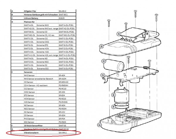 GA-VM-2 Vibrationsmotor für BW Technologies Gaswarngeräte