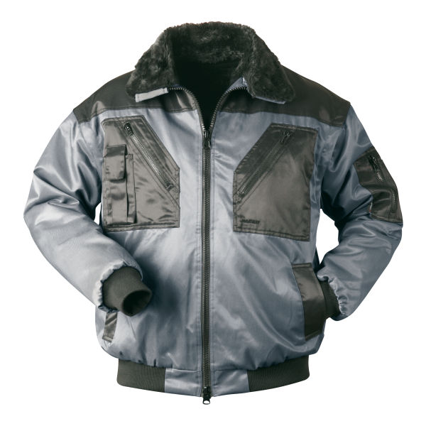 Pilotenjacke 4in1 grau/schwarz