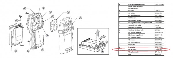QT-BAT-A01 Batteriefach Quattro Alkaline