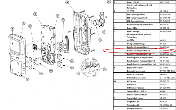 GA-PFMAX-50 Partikel-Filter für Pumpe an Gaswarngerät MaxXT II - 50 Stück