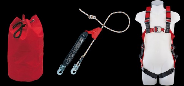 Sicherheitsset für Hubarbeitsbühnen mit mitlaufendem Auffanggerät