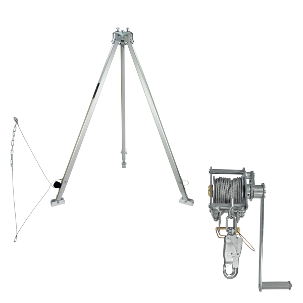 Dreibein TRIBOC opt. mit Höhensicherungsgerät und Lastenwinde