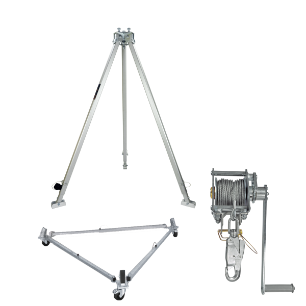 Dreibein TRIBOC opt. mit Höhensicherungsgerät und Lastenwinde