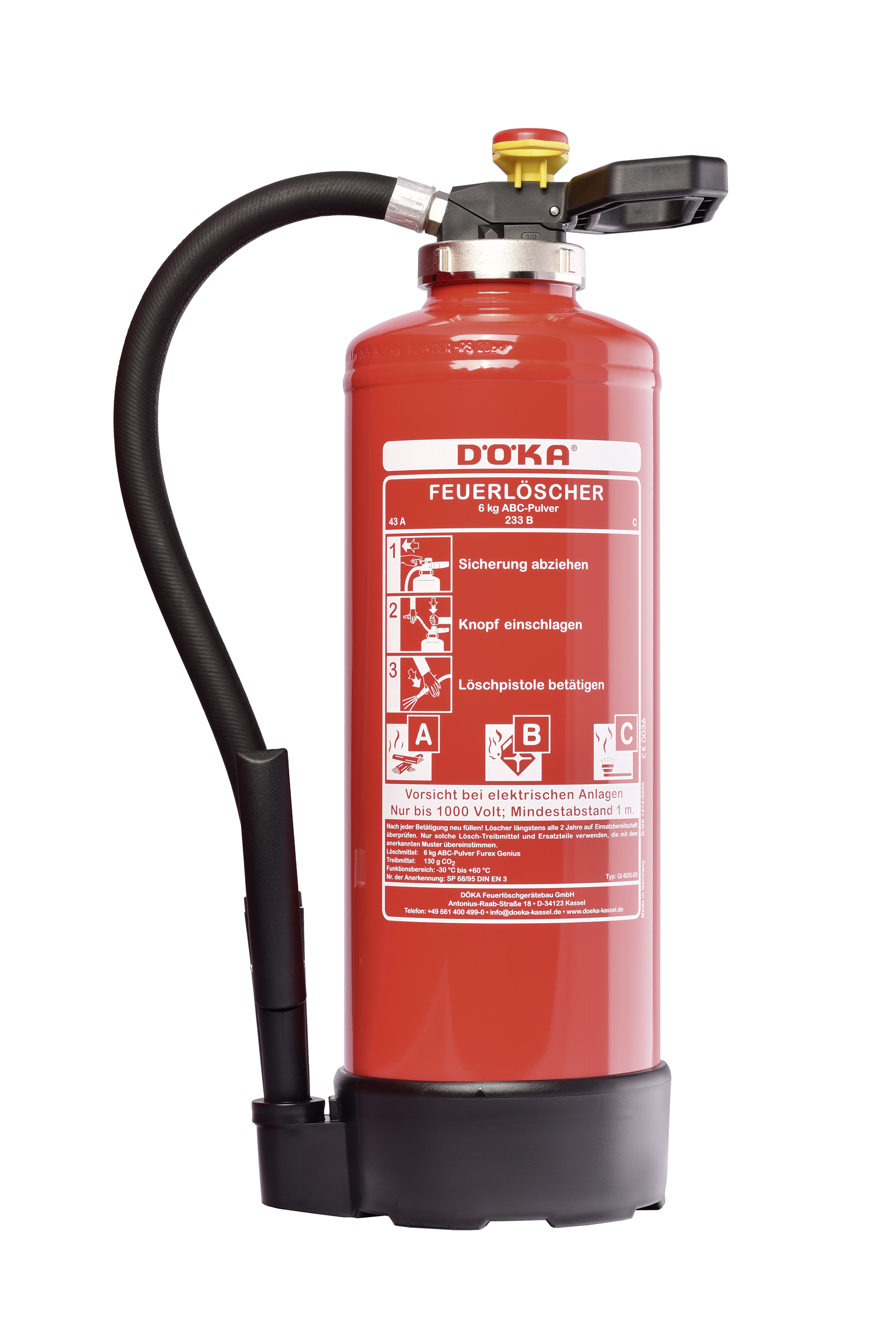 Pulveraufladefeuerlscher 6 kg DKA Gi6DS-03 | security@work
