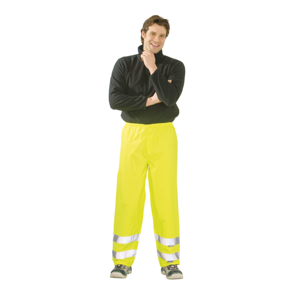 Warnschutz Regen-Bundhose uni gelb