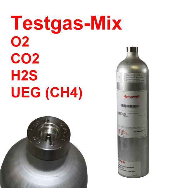 Impact PRO Anzeigetestgas-MIX O2, H2S, CO2, CH4