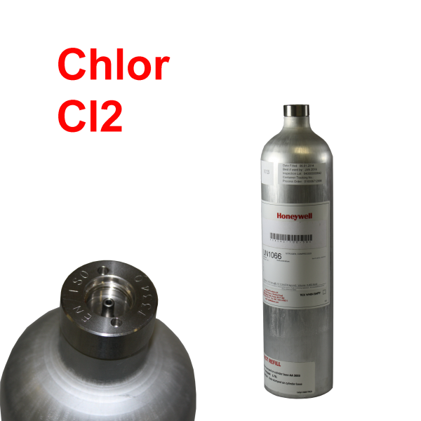 Kalibriergas Cl2 Chlor für Gaswarngeräte