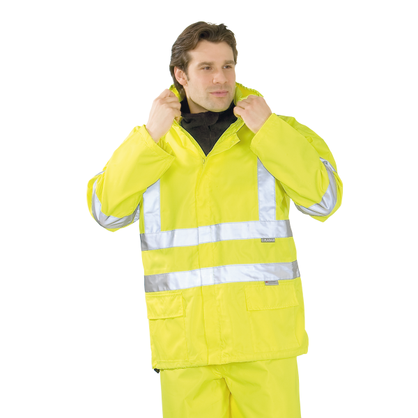 Warnschutz Regenjacke uni gelb