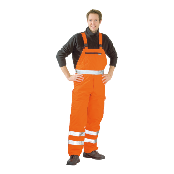 Warnschutz Winter-Latzhose uni orange