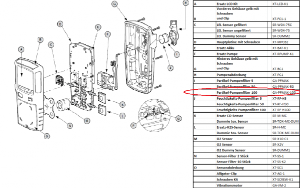 GA-PFMAX-100 Partikel-Filter für Pumpe an Gaswarngerät MaxXT II - 100 Stück