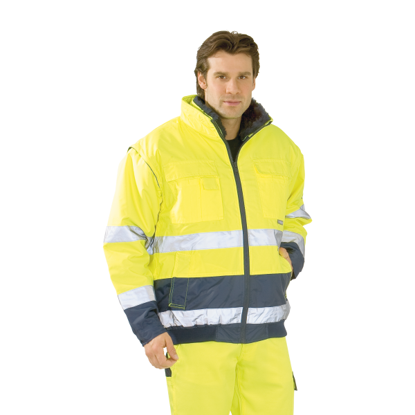 Warnschutz Comfortjacke kontrast gelb/marine