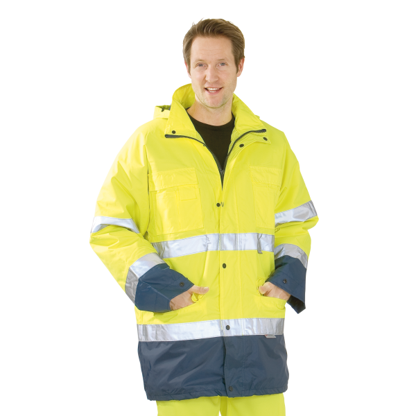 Warnschutz Parka kontrast gelb/marine