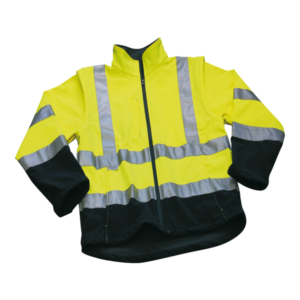 Warnschutz Softshelljacke Prag gelb/marine