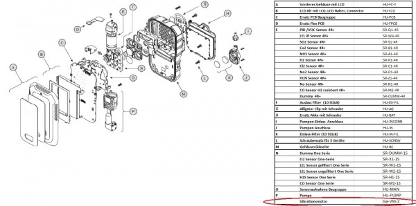 GA-VM-2 Vibrationsmotor für BW Technologies Gaswarngeräte