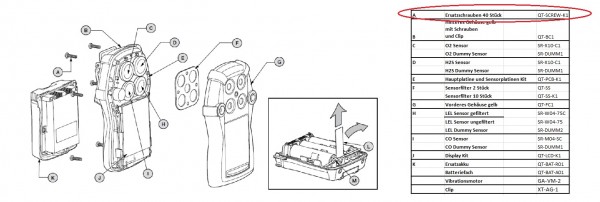 QT-SCREW-K1 Ersatzschrauben für Gaswarngerät Quattro